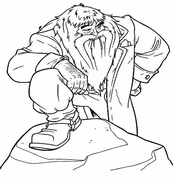 coloriage hagrid prend la pose